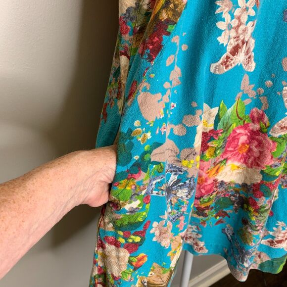 Womens UMGEE Dress Tunic Floral‎ Butterfly Swing Babydoll Cottagecore Lagenlook - Picture 4 of 8